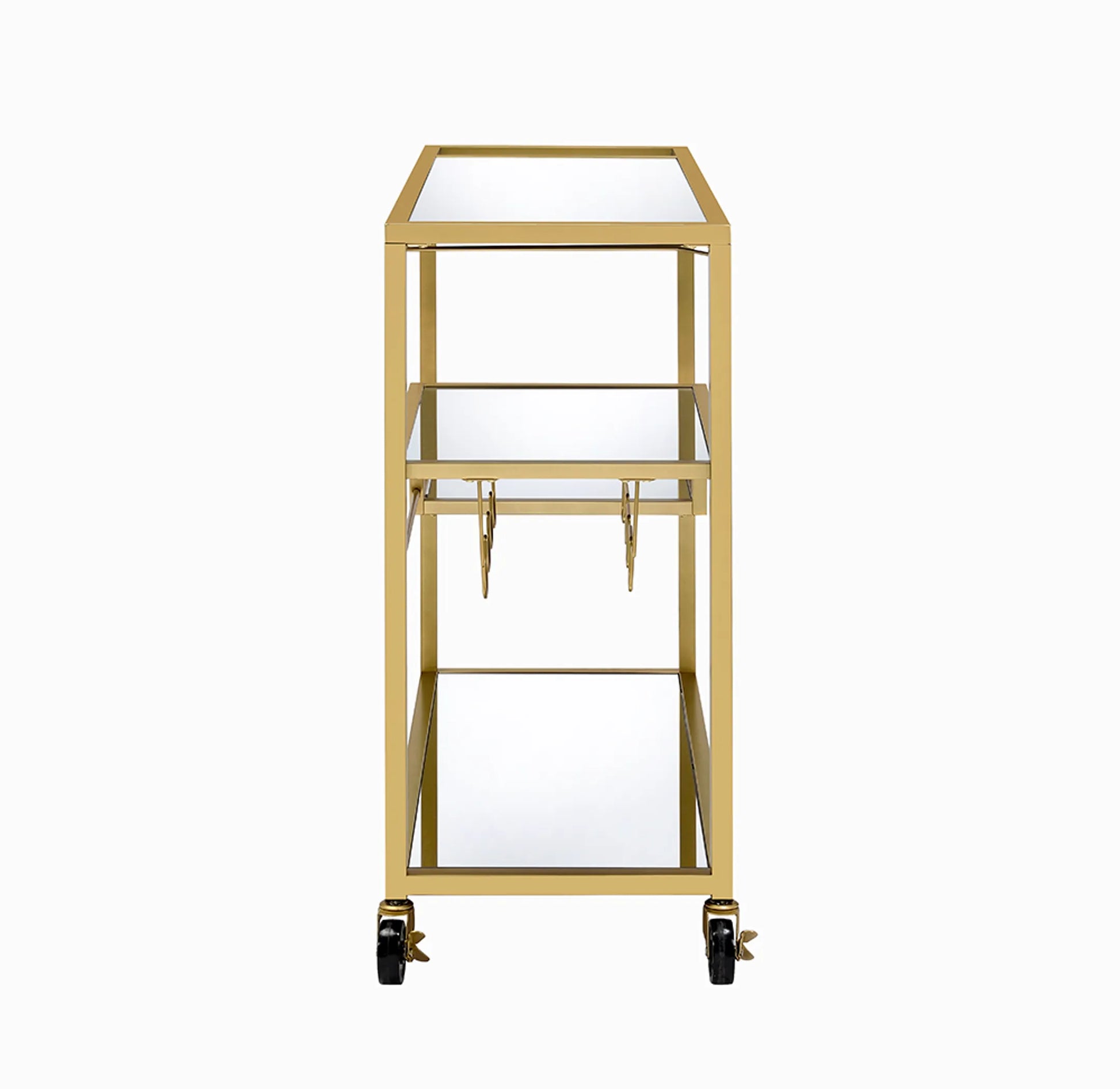 Gold And Clear Glass Serving Cart